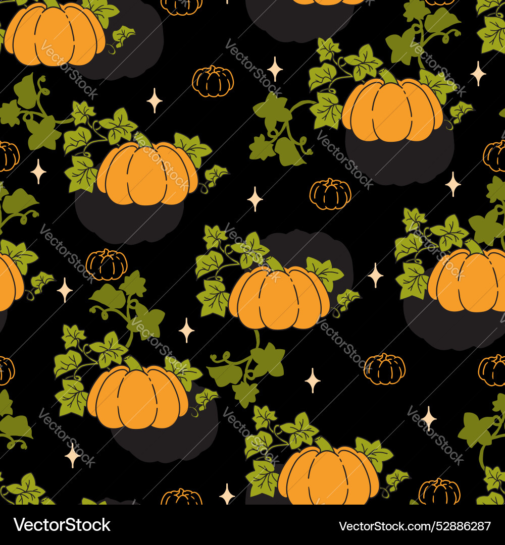 Gourd gorgeous autumn pumpkin plant pattern art Gourd gorgeous autumn pumpkin plant pattern art vector image