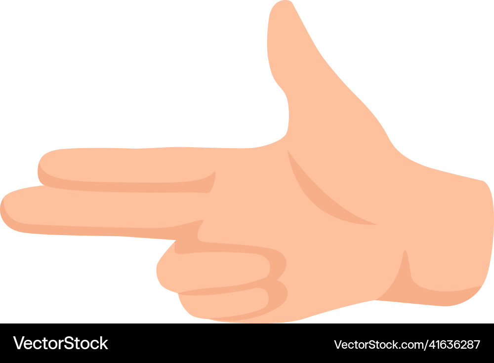 Hand gestute in shape pistol isolated on white vector image