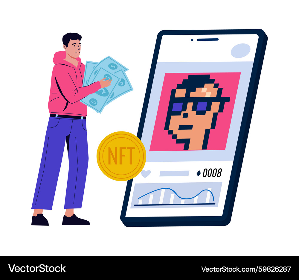 NFT Art & Cryptocurrency – Royalty-Free Vector | VectorStock