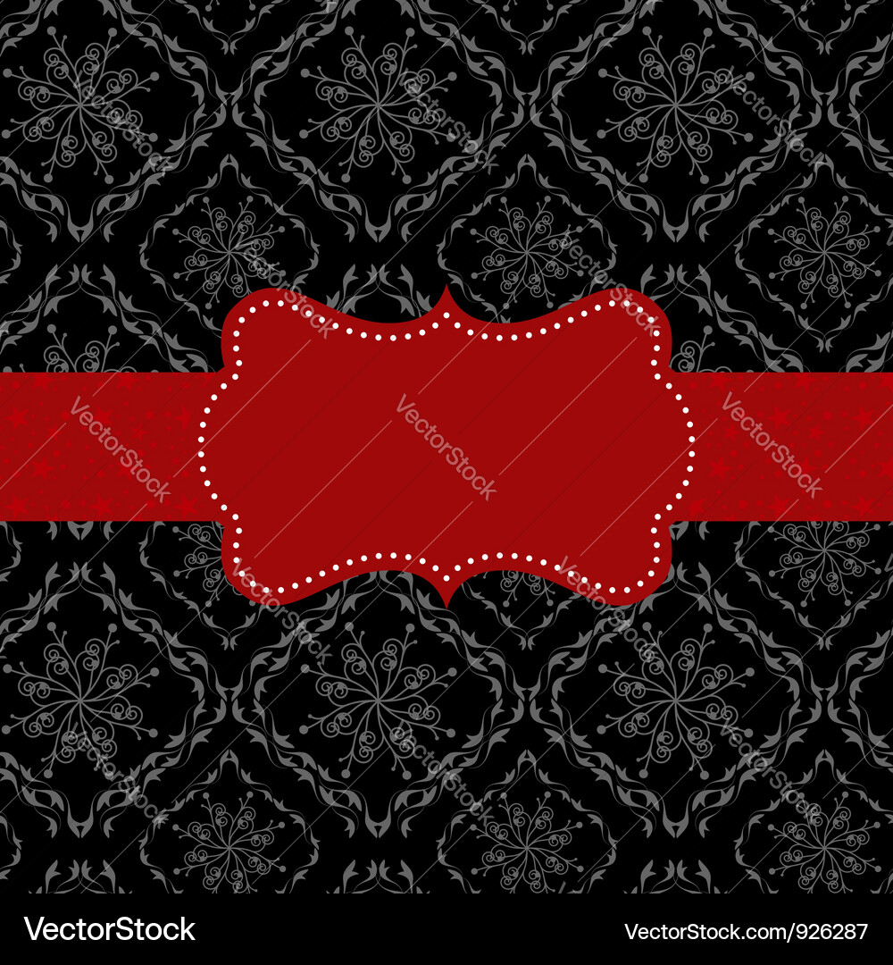 Ornate Red and Black Damask Pattern Vector Image