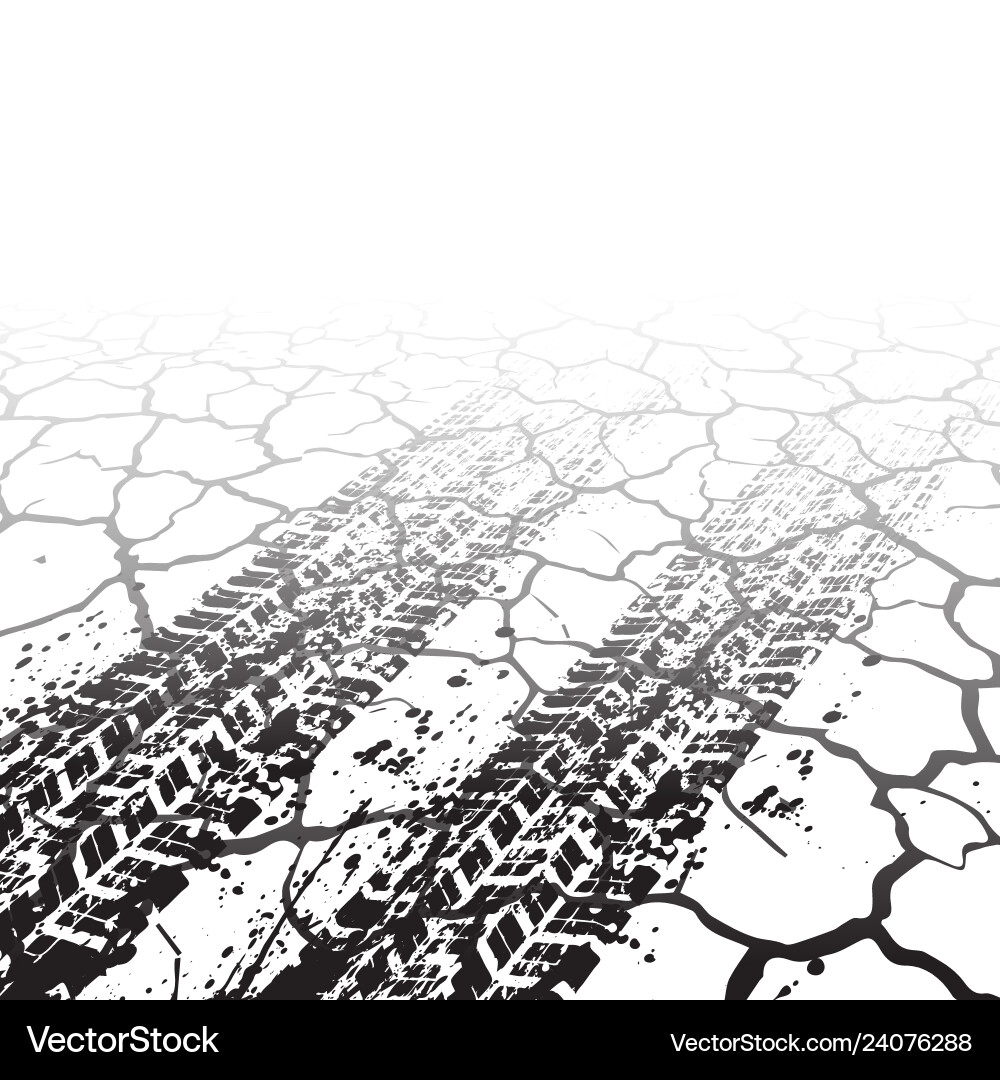 Crack tire tracks Royalty Free Vector Image - VectorStock