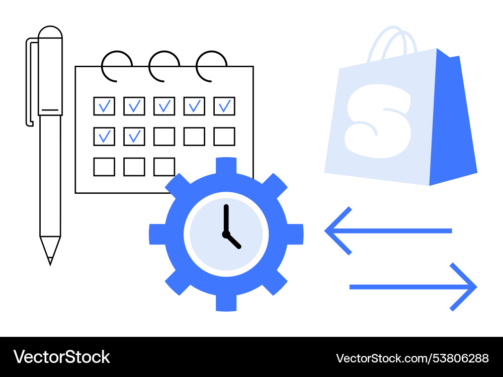 Effiziente Workflow-Automatisierung mit Shopping-Icon Effiziente Workflow-Automatisierung mit Shopping-Icon vektorbild