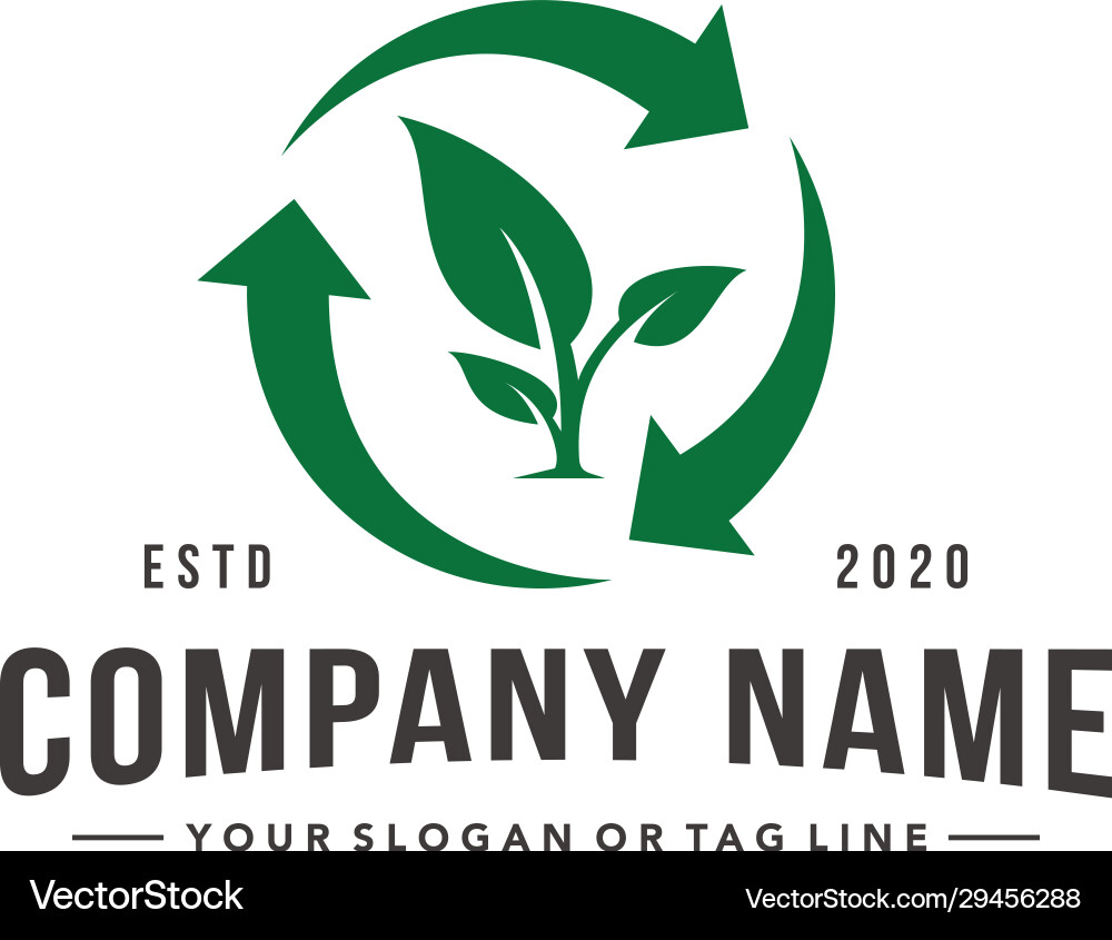 Leaf recycling logo t Royalty Free Vector Image