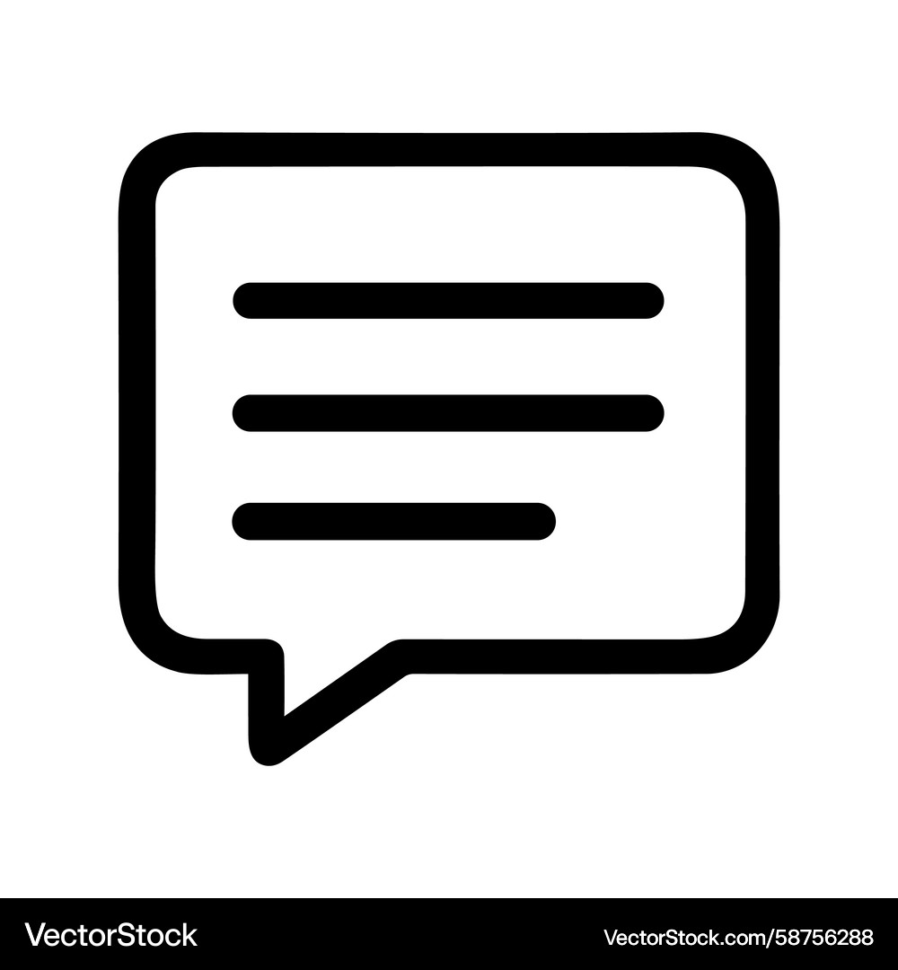 Minimalist Message Bubble Icon Vector Image