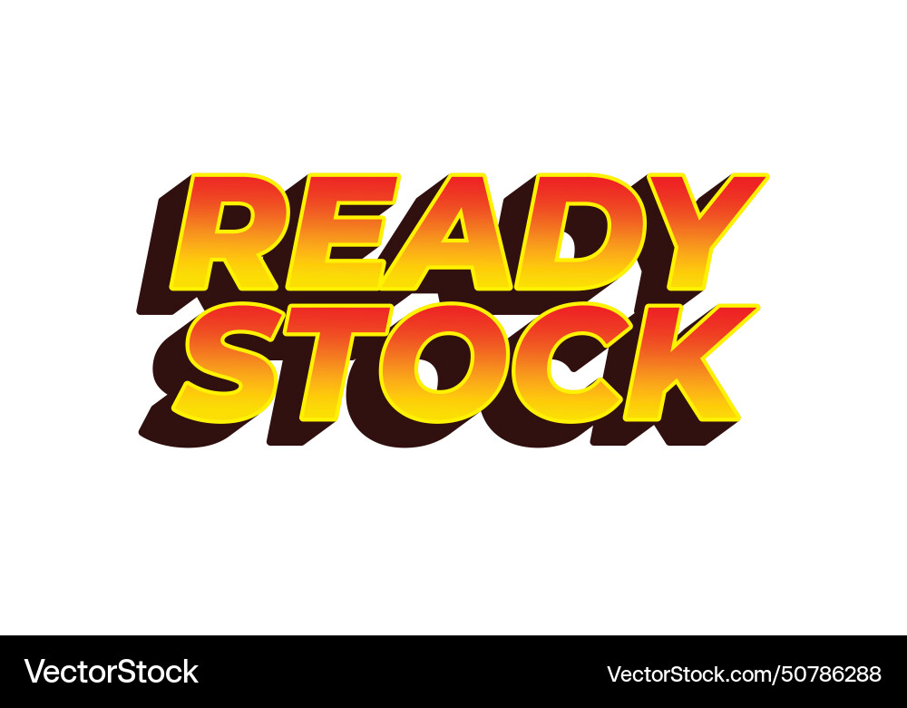 Ready stock text effect in 3 dimension style Vector Image