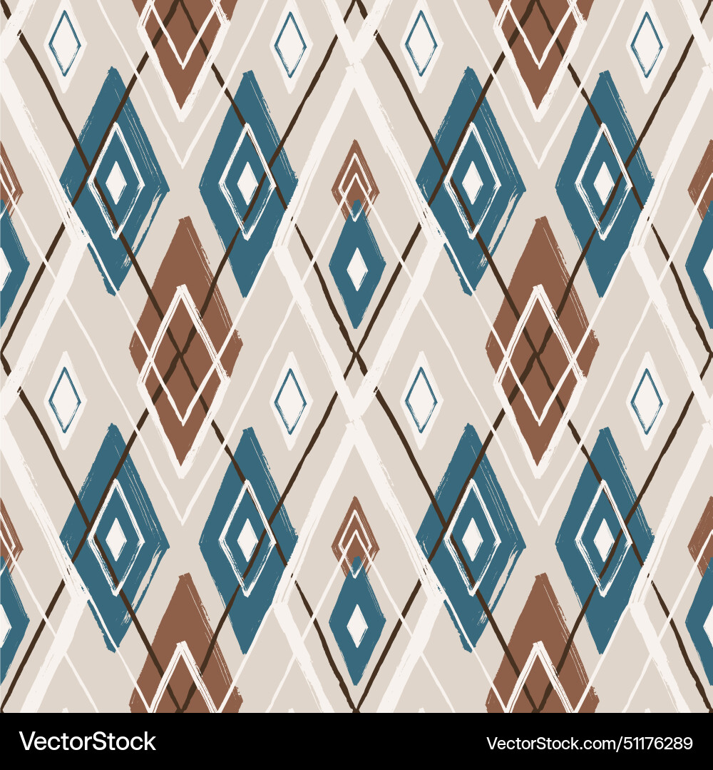 Argyle pattern from brush strokes diamond Argyle pattern from brush strokes diamond vector image