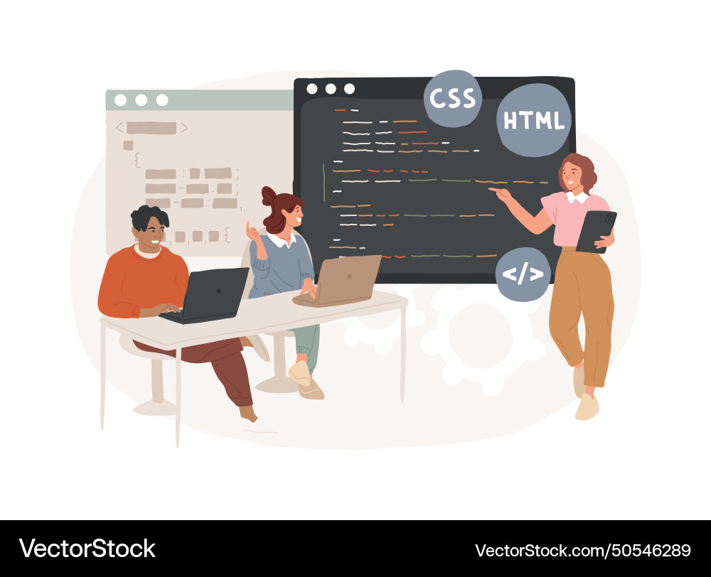Coding workshop isolated concept Coding workshop isolated concept vector image