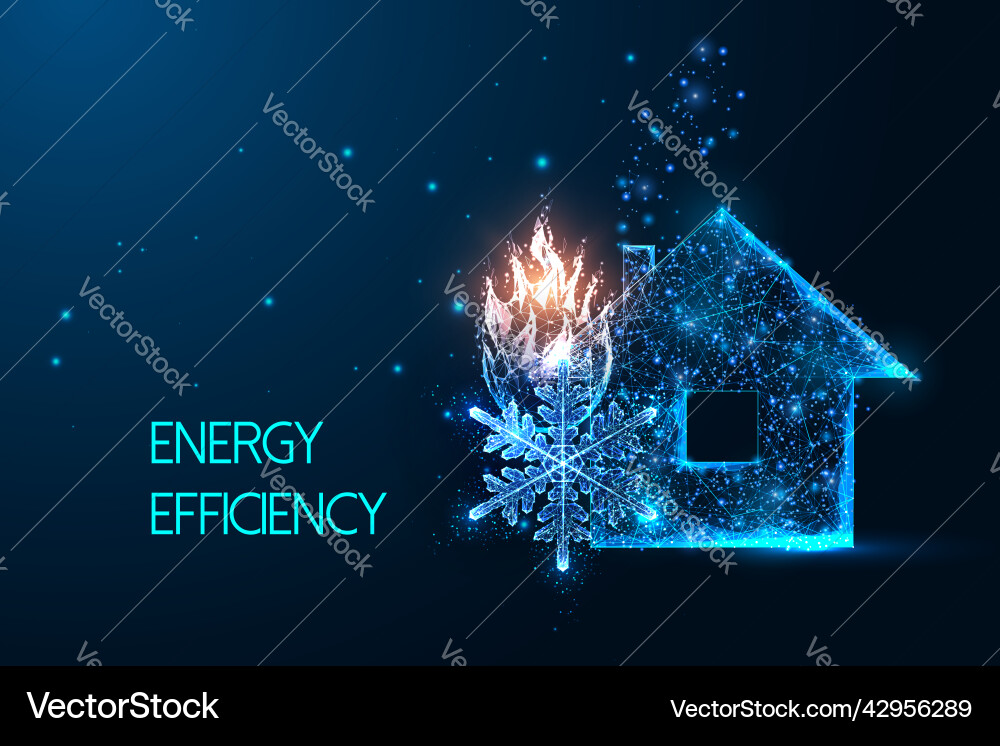 Concept of energy efficiency with house symbol vector image