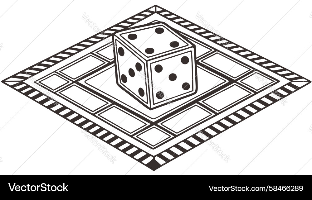 Isometric Board Game Pattern with Dice Vector Image