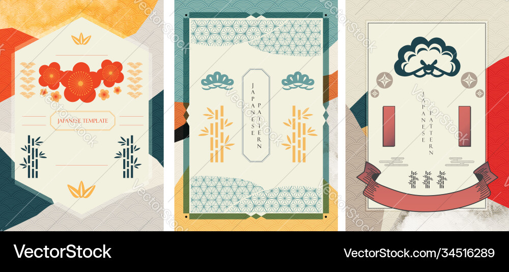 Japanese pattern and icon oriental wedding Japanese pattern and icon oriental wedding vector image
