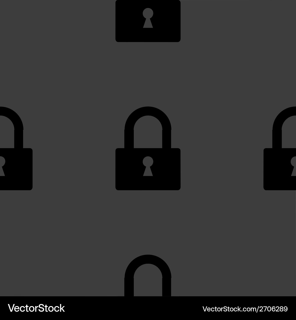 Padlock web icon flat design seamless pattern Vector Image