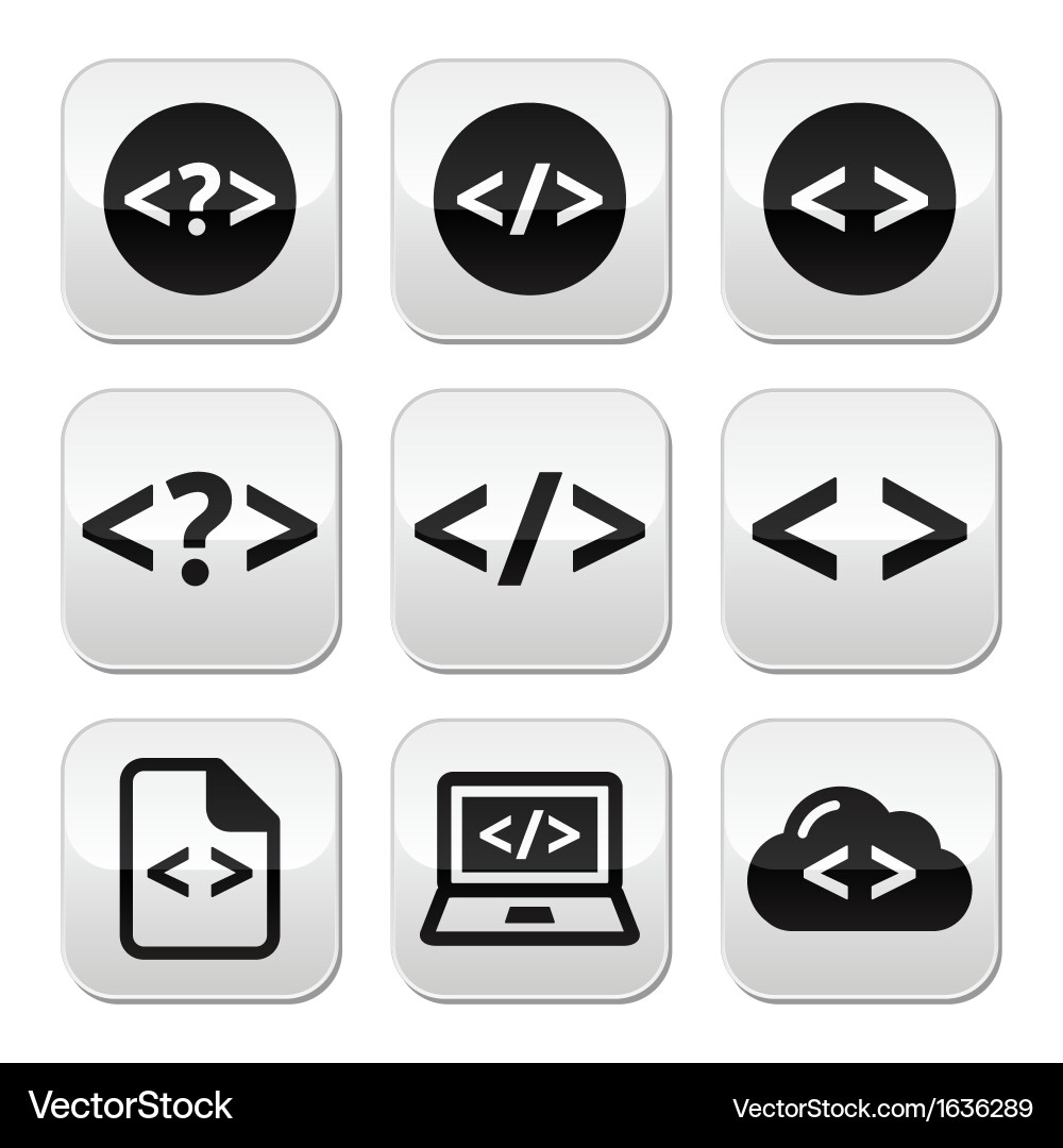 Programming-Code-Tasten-Set Vektorbild