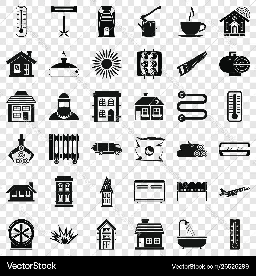 Radiator icons set simple style Vector Image