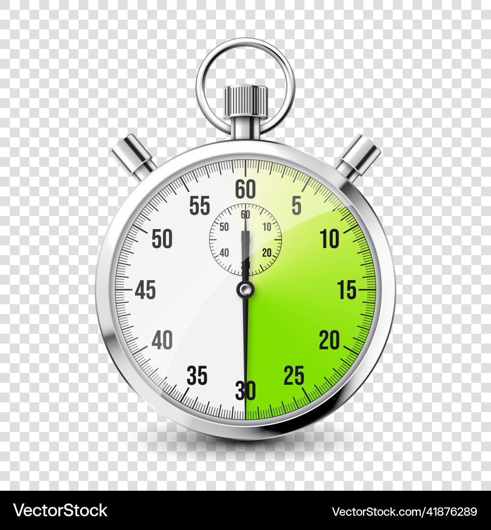 Realistische klassische Stoppuhr-Symbol glänzendes Metall Realistische klassische Stoppuhr-Symbol glänzendes Metall vektorbild