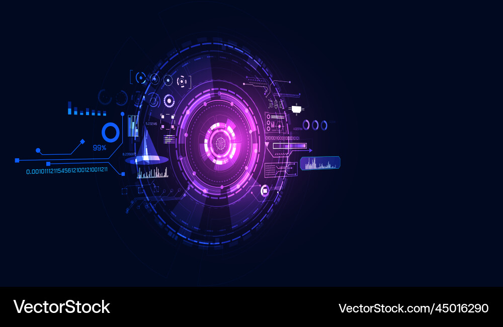 Abstract circle digital hud interface computing Abstract circle digital hud interface computing vector image