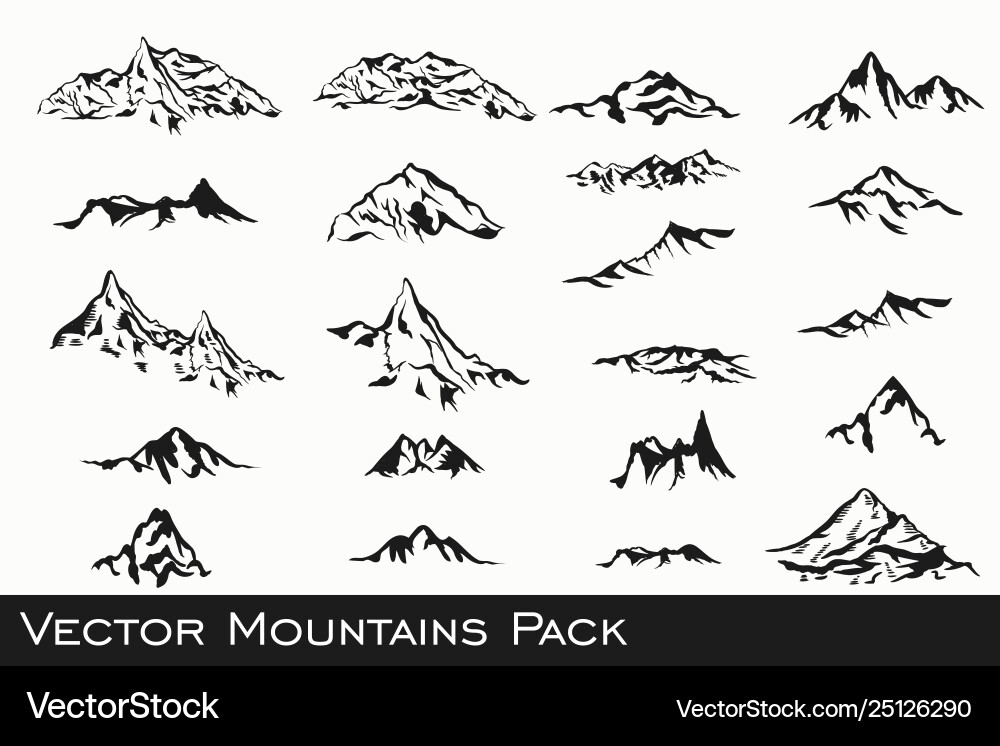 Bergsilhouetten für Abzeichen und Logotyp Bergsilhouetten für Abzeichen und Logotyp vektorbild