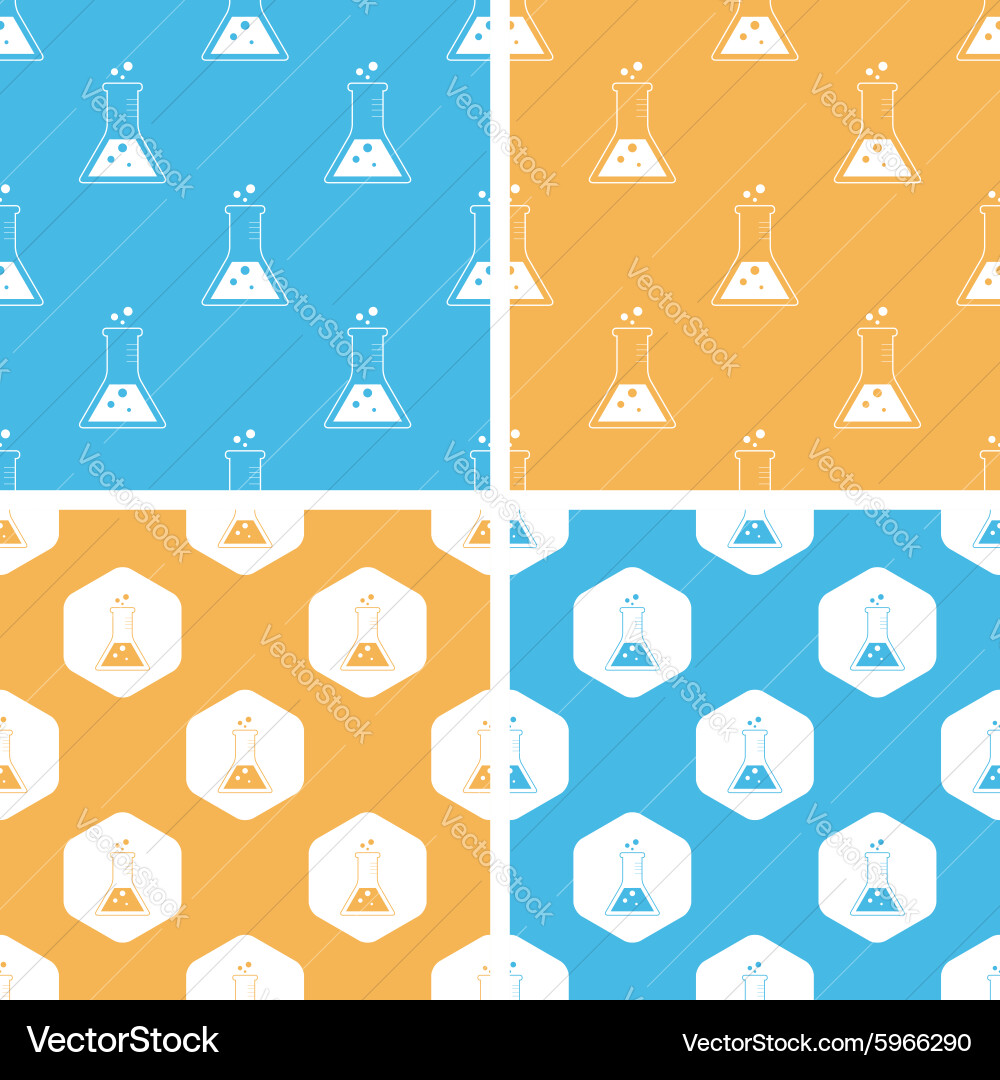 Conical flask pattern set colored vector image