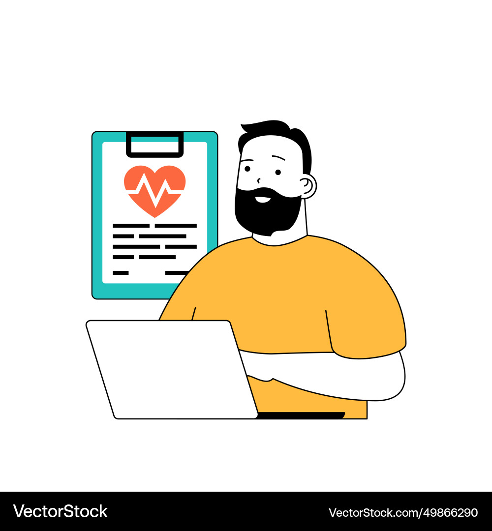 Coronavirus concept with cartoon people in flat Coronavirus concept with cartoon people in flat vector image