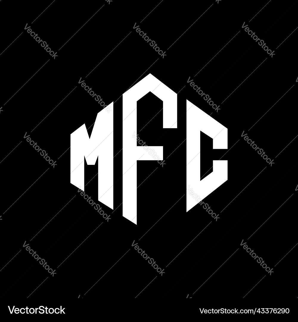 Mfc letter logo design with polygon shape vector image