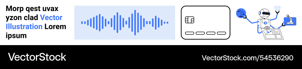 Robotic process automation audio waveform Robotic process automation audio waveform vector image