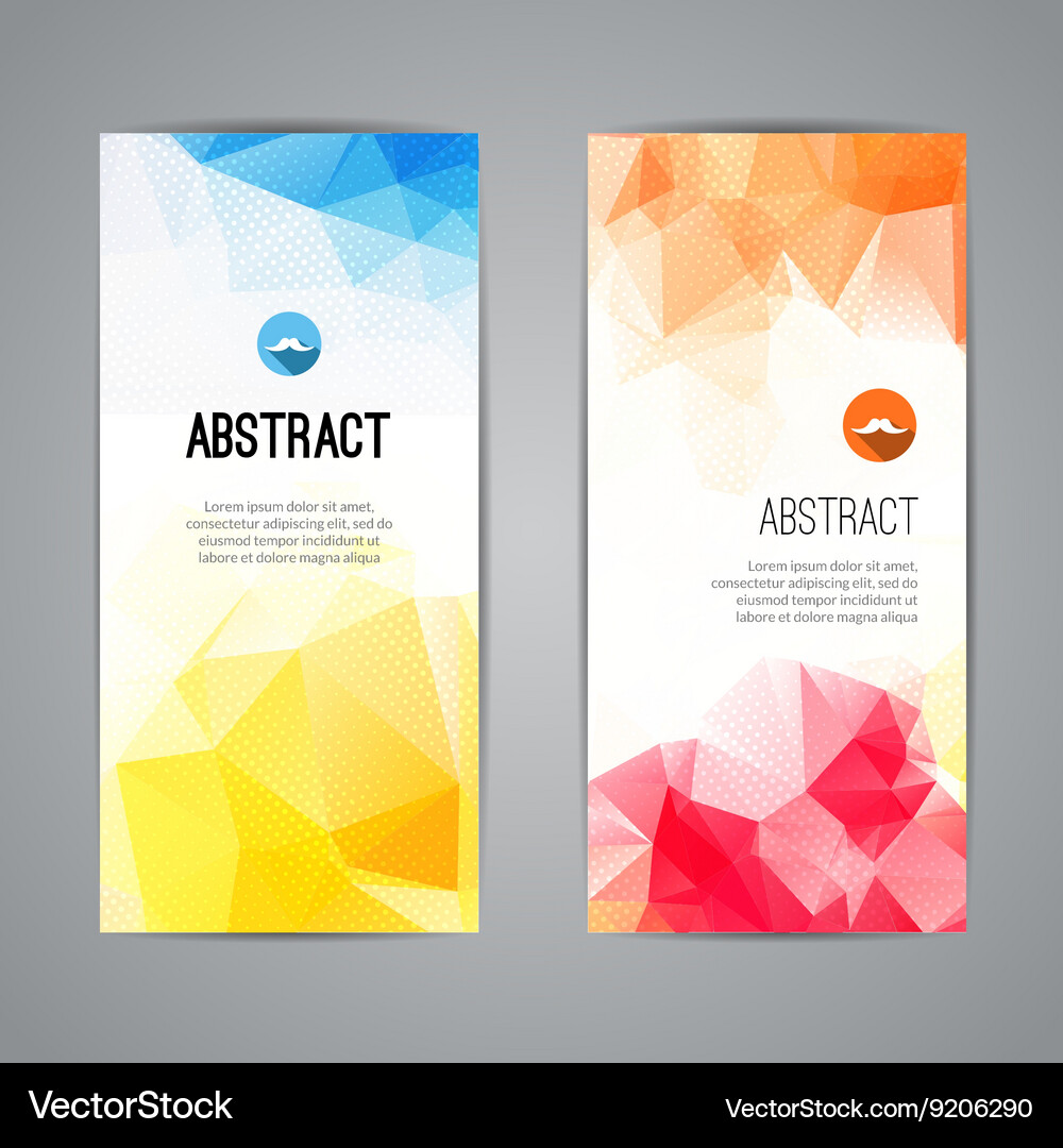 Set of colorful polygonal and triangular geometric Vector Image