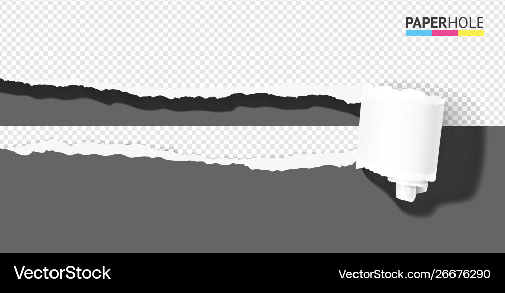 Torn Paper Scroll with Hole vector image