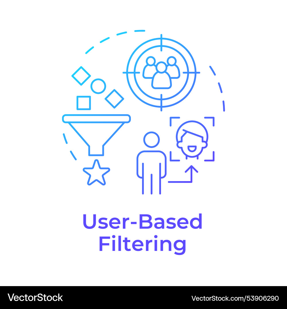 User-based filtering blue gradient concept icon User-based filtering blue gradient concept icon vector image
