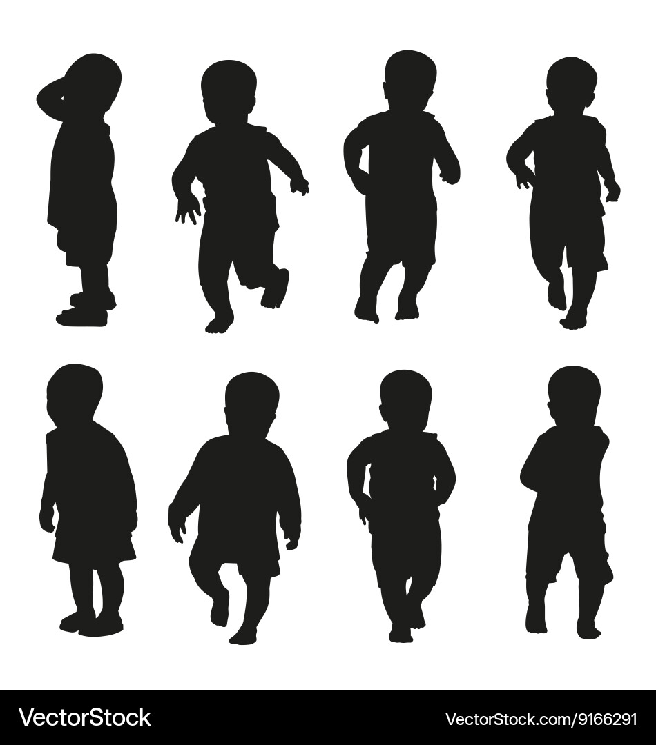 Action kids silhouette Vector Image