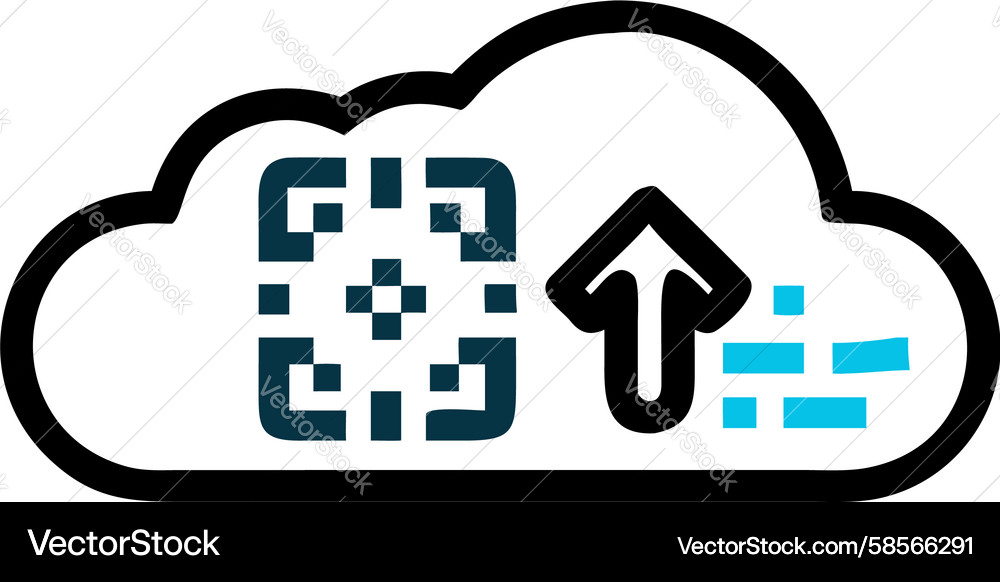 Cloud Upload Icon - Data Storage Vector Image