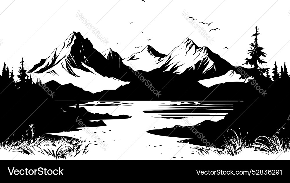 Coastal canvas mountain sketch icon wilderness Coastal canvas mountain sketch icon wilderness vector image