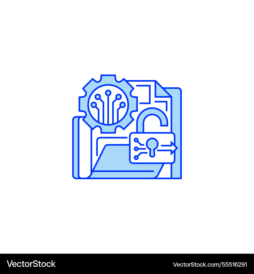 Decryption key line icon linear style sign Decryption key line icon linear style sign vector image