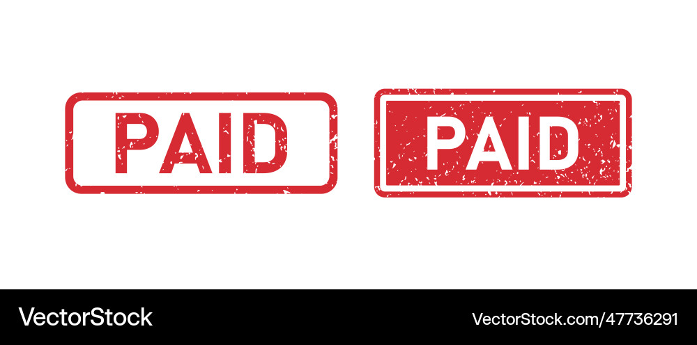 Grunge red paid word rubber stamp sign Grunge red paid word rubber stamp sign vector image
