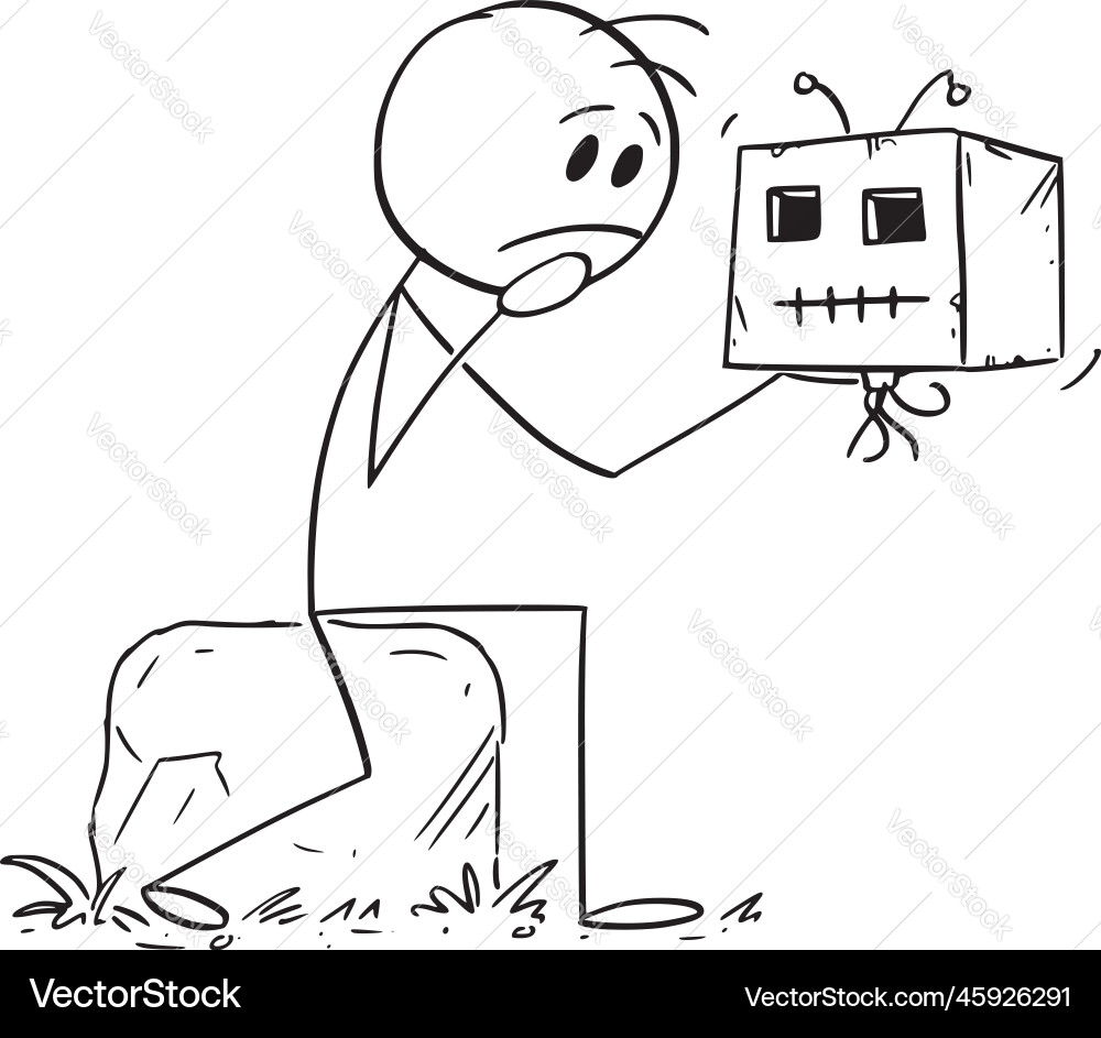 Hamlet Considering AI Robot Head vector image