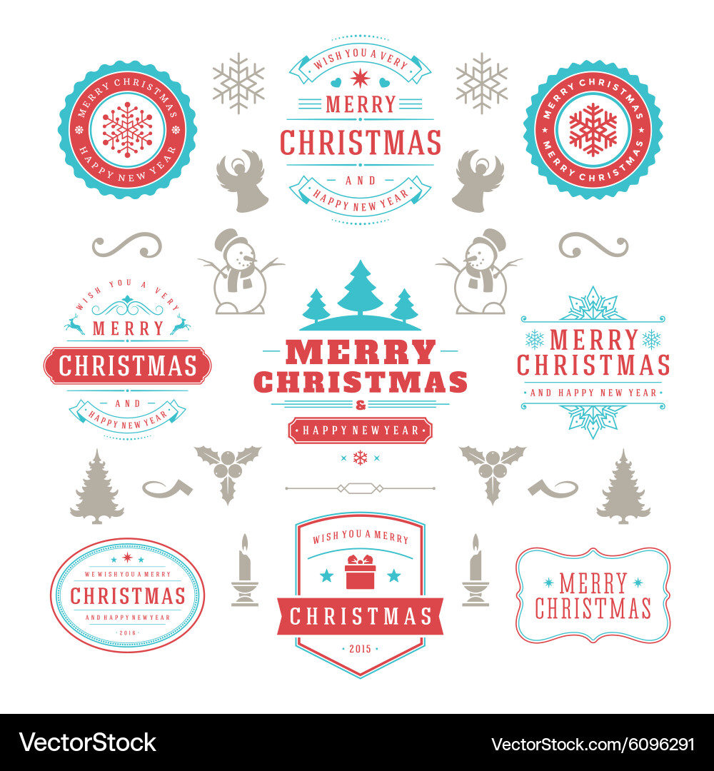 Merry christmas and happy new year wishes vector image