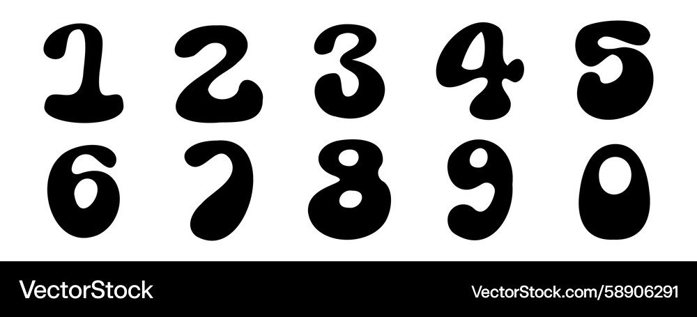 Number Symbol Icons - Set of 10 Vector Image