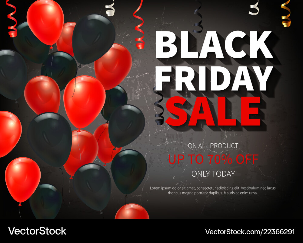 Realistic black friday background vector image