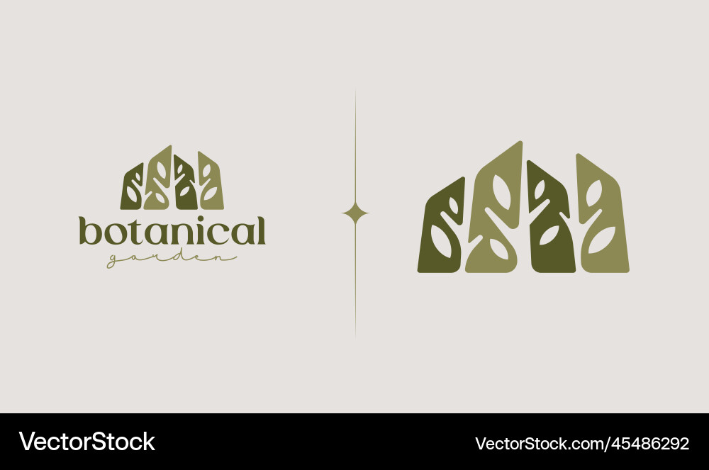 Botanical garden logo template universal creative Botanical garden logo template universal creative vector image