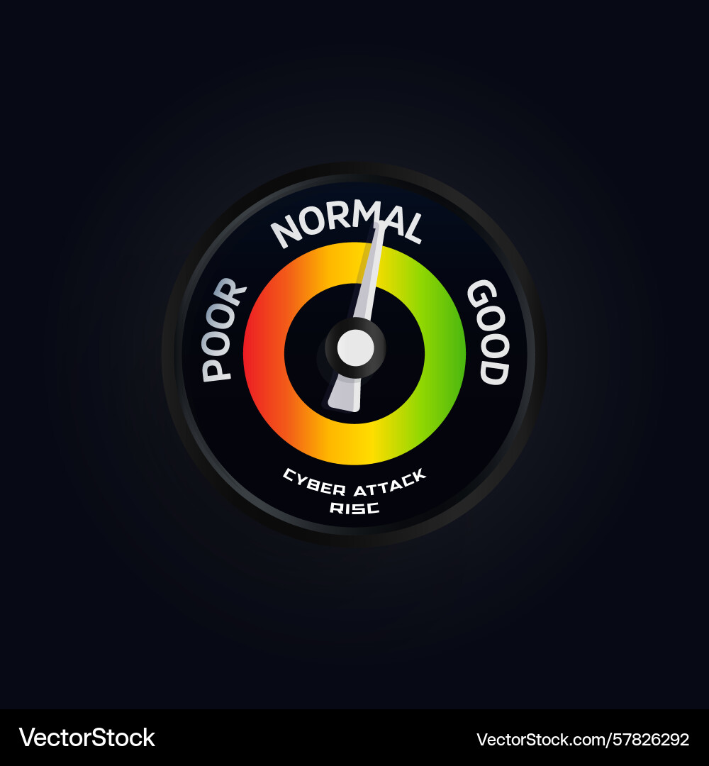 Cyber security protection meter level hacker Vector Image
