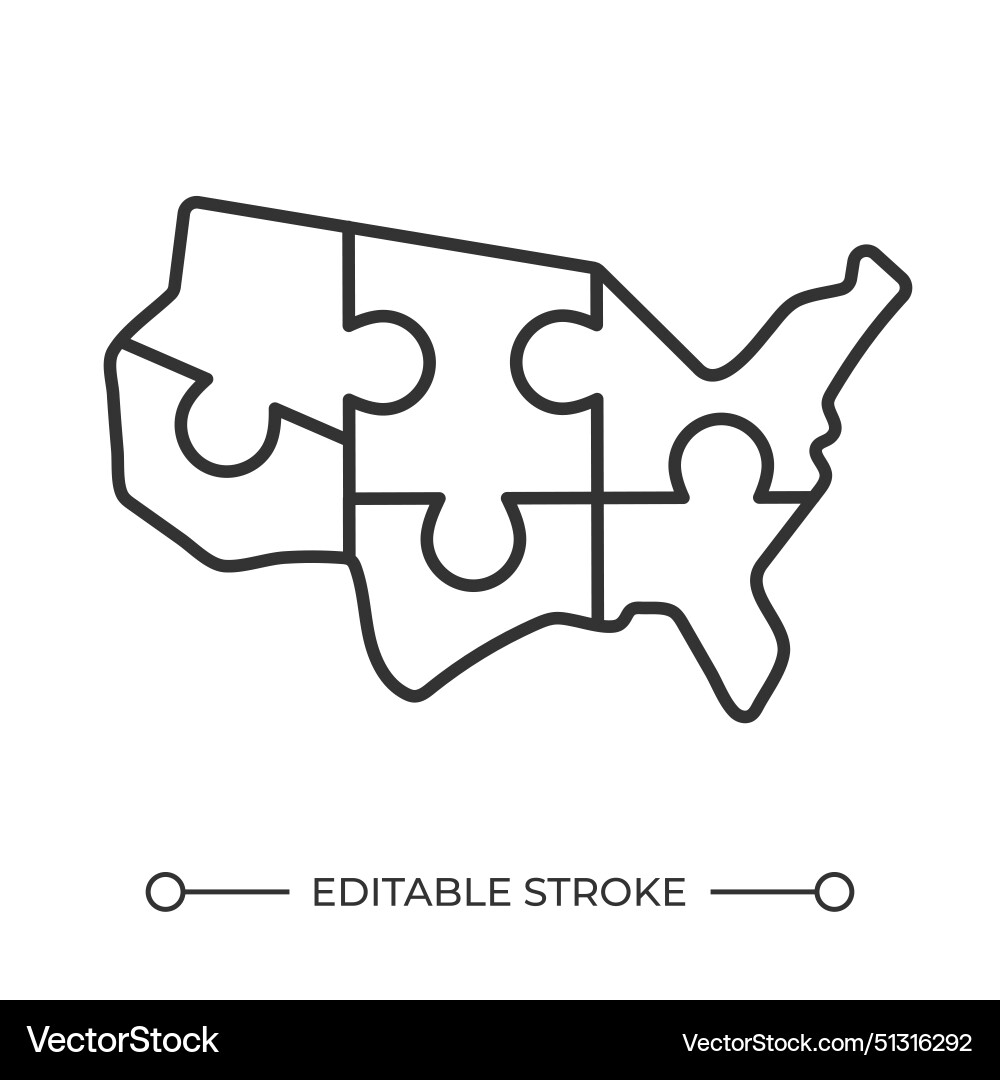 National unity linear icon Vector Image