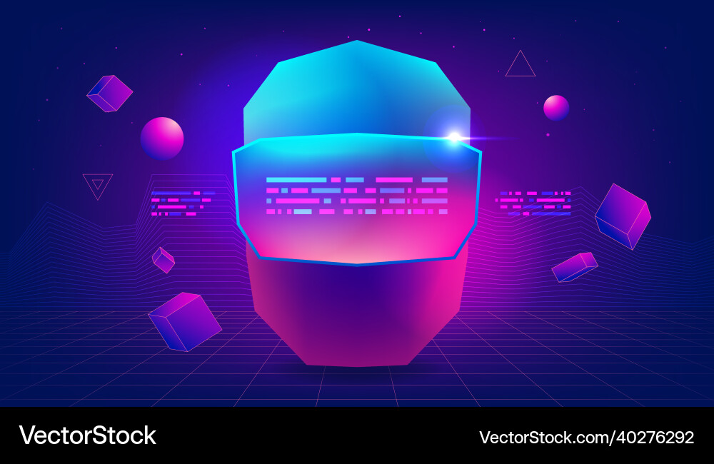 Virtual reality headset vr helmet Virtual reality headset vr helmet vector image