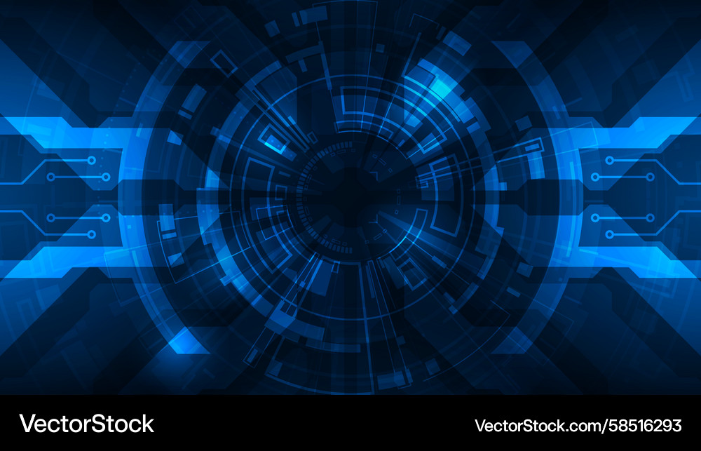 Abstract Circuit Network Vector Image