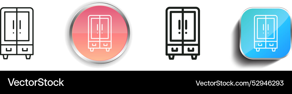 Closet icon thin linear regular and button style vector image