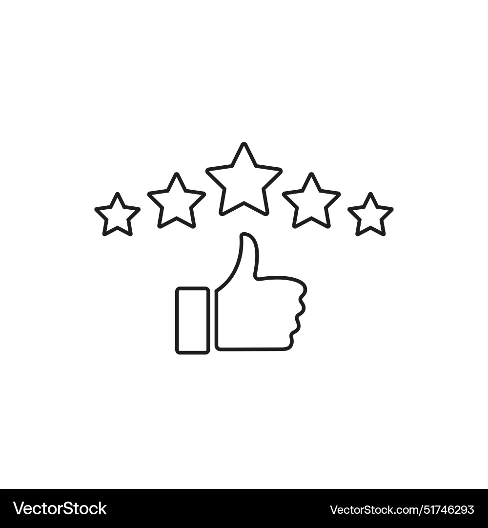 Five stars rating review icon or feedback Vector Image