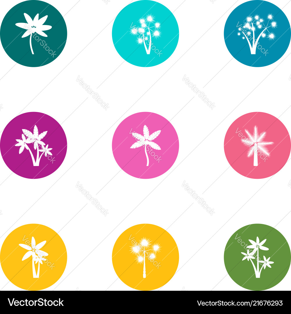 Flower day icons set flat style Flower day icons set flat style vector image