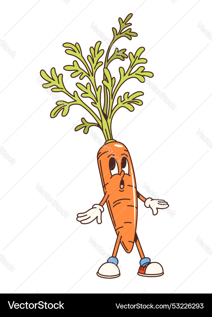 Groovy Carrot Character Vector Image