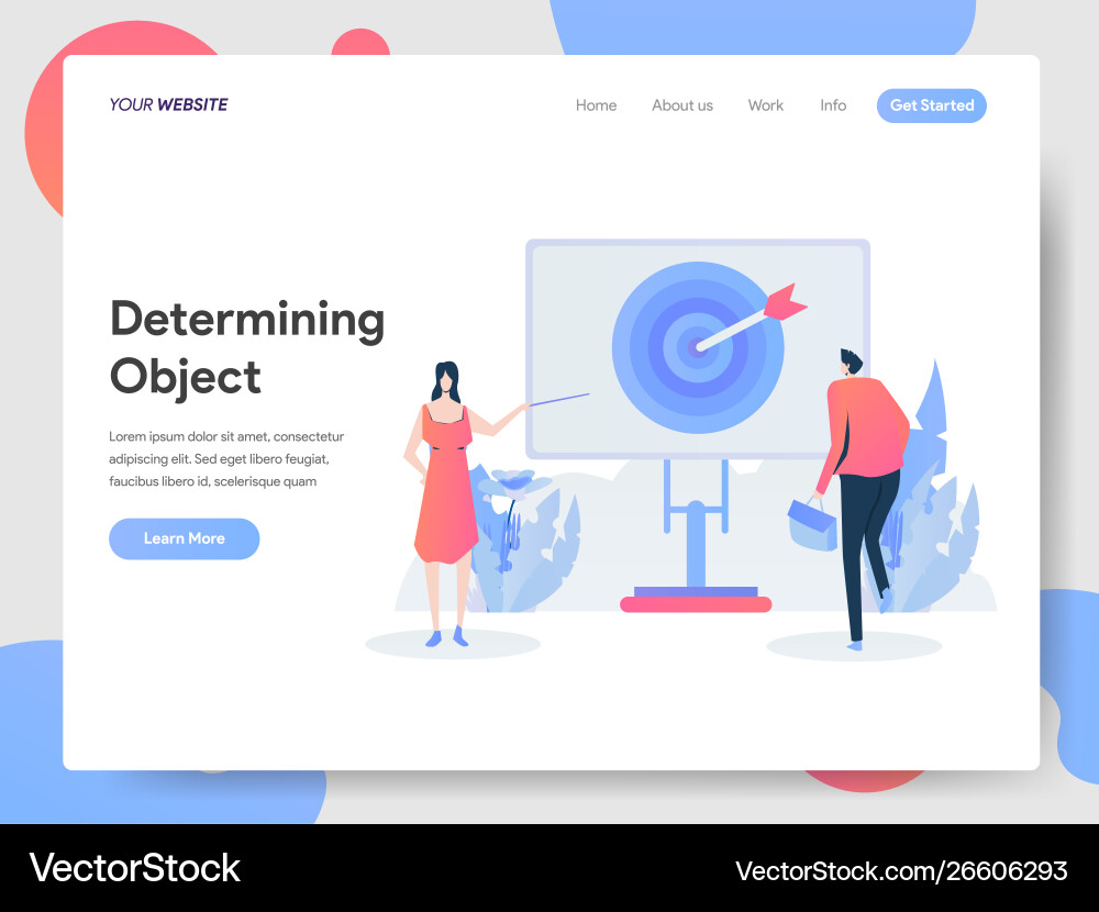 Landing page template determining object Landing page template determining object Vector Image