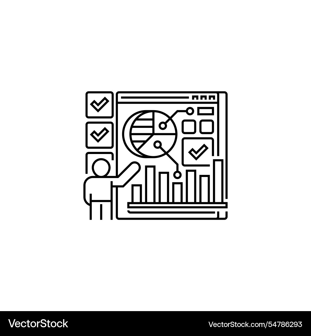 Presentation line icon linear style sign vector image