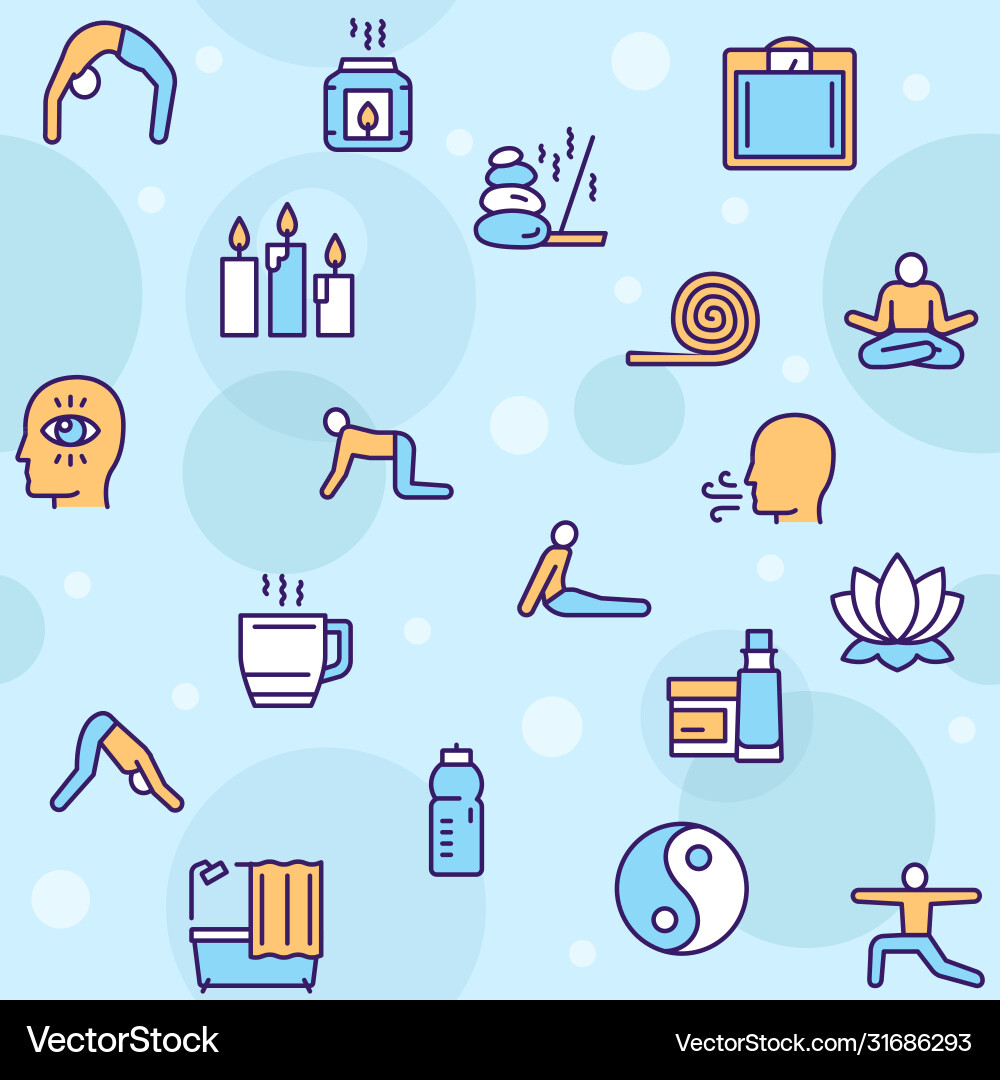 Seamless pattern with color linear icon Seamless pattern with color linear icon vector image