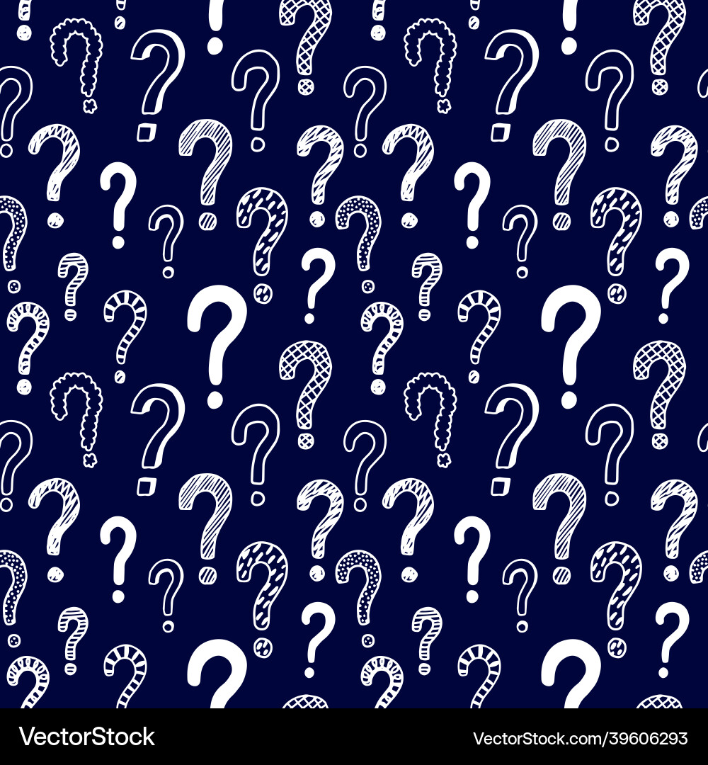Seamless pattern with doodle questions Seamless pattern with doodle questions vector image