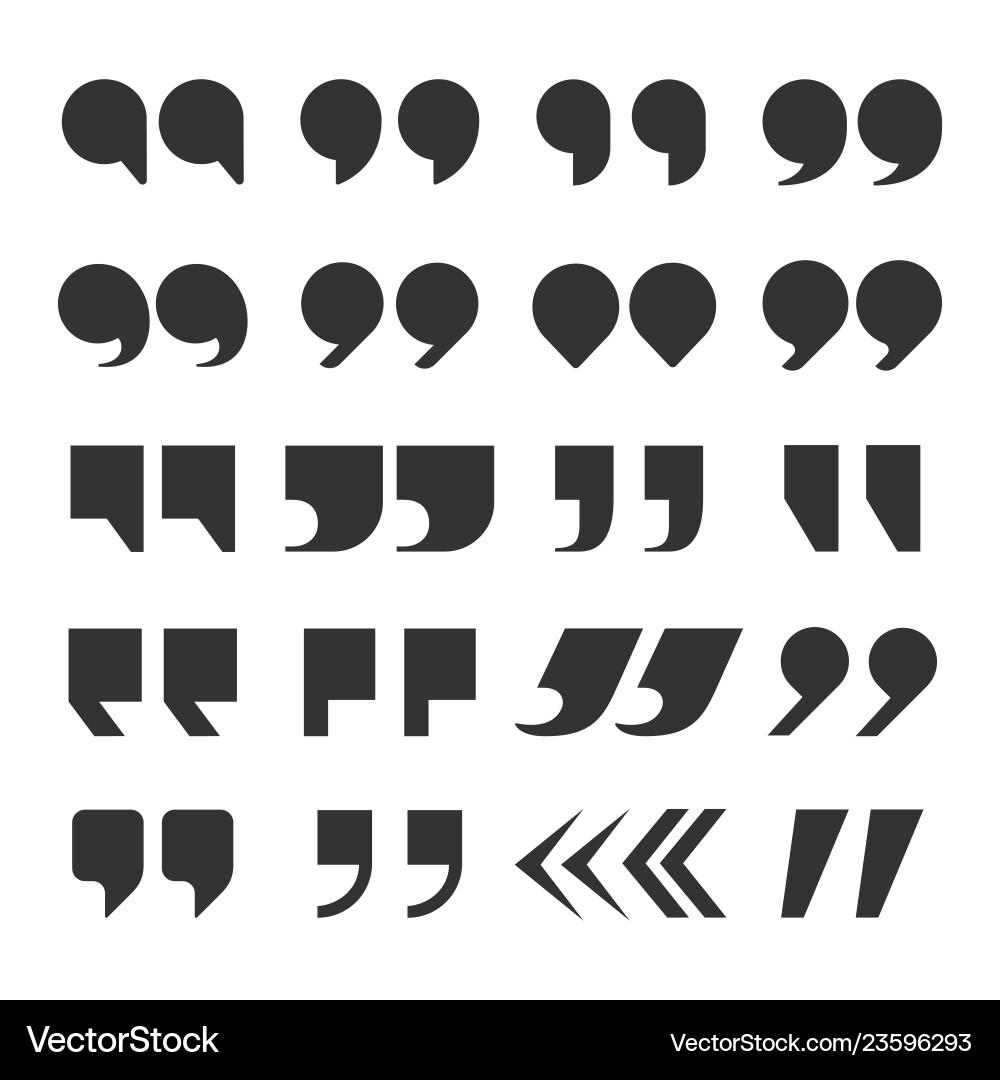 Speech Marks & Quotation Marks vector image